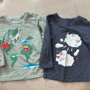 Cat & Jack Dinosaur Adventure Long Sleeve Tees - Green and Navy